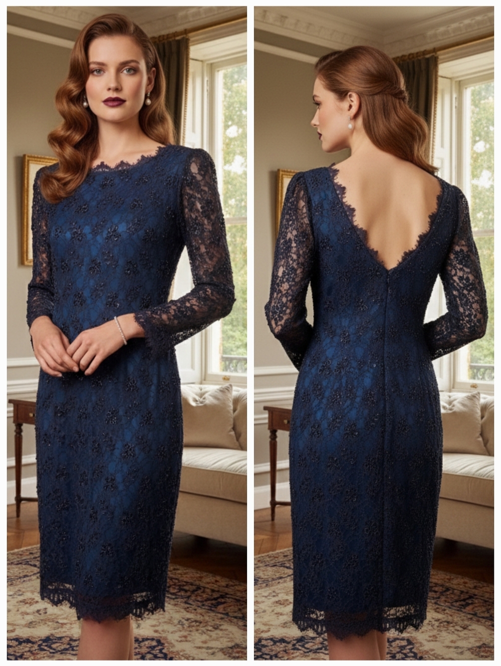NWOT Adrianna Papell 8 Old Money Timeless Romantic Whimsigoth Lace Beaded Dress